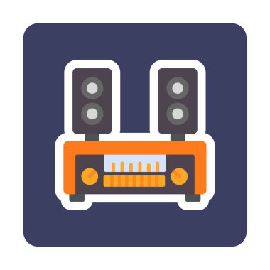 renk çizgisi ses hoparlörleri vektör çizimi 