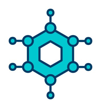 Basit Nanoteknoloji simgesi, vektör illüstrasyonu