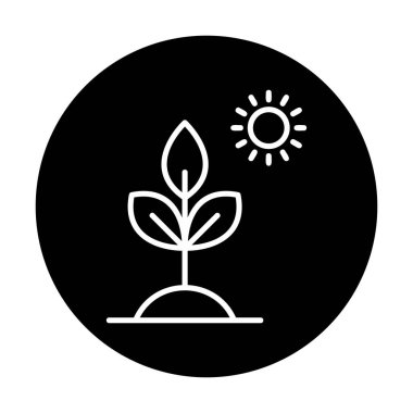 Biyoloji Bitki ana hatları simgesi beyaz arkaplanda izole edildi