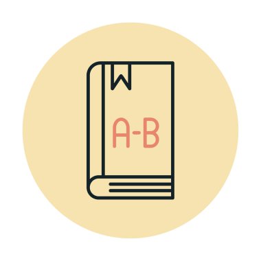 İngilizce kitap ikonu vektör illüstrasyonu 