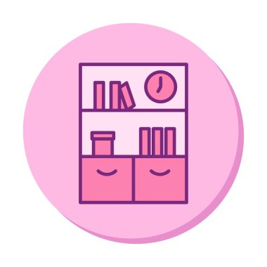 kitaplık düz simge, vektör illüstrasyonu 