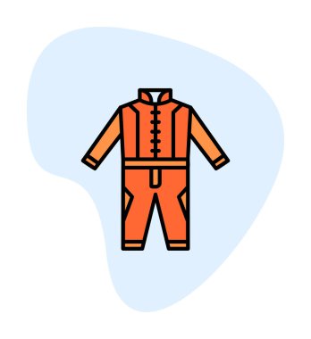 Race Suit web simgesi, vektör illüstrasyonu