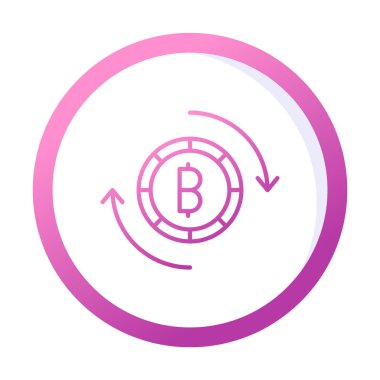 Basit bitcoin simgesi, vektör illüstrasyonu