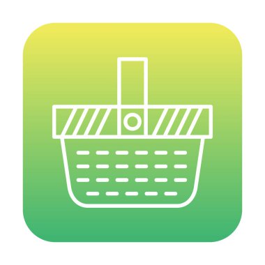 piknik sepeti web simgesi, vektör illüstrasyonu 