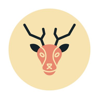 Geyik. Web simgesi basit illüstrasyon 