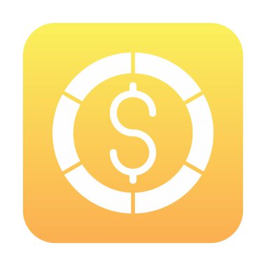 Dolar madeni para simgesi, vektör çizimi 