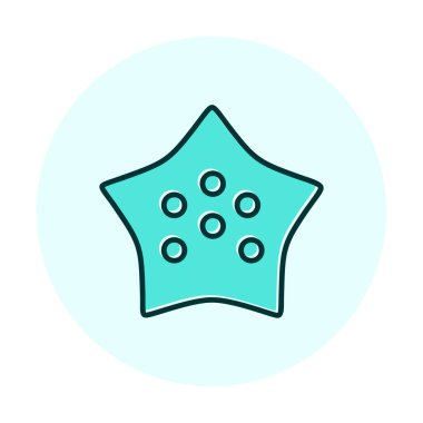 denizyıldızı düz ikon vektör çizimi 