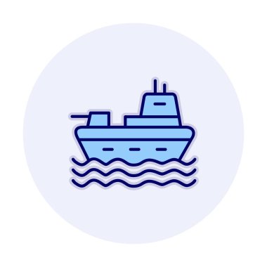 Gemi simgesi, vektör illüstrasyonu