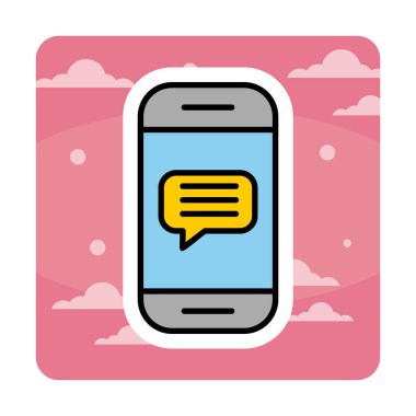 Sohbet ikonu vektör çizimi. Telefon İletisi                          