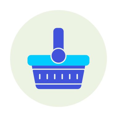 piknik sepeti web simgesi, vektör illüstrasyonu 