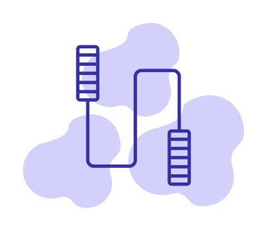 İp sporu ikonunu atlıyorum. Vektör illüstrasyonu 