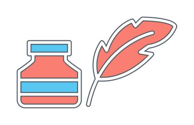 Quill ve Ink vektör simgesi