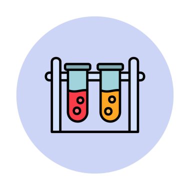 test tüpleri vektör düz renk simgesi 