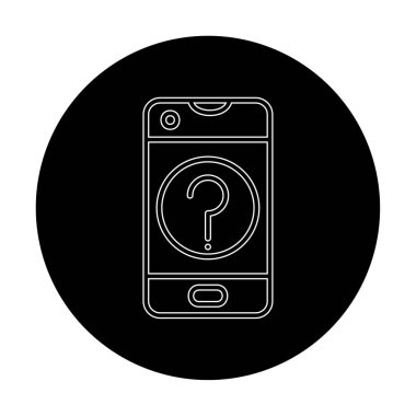 Yardım veya mobil destek simgesi, vektör illüstrasyonu 