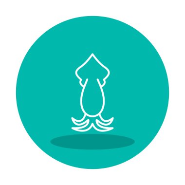 Beyaz arkaplanda mürekkep balığı vektörü simgesi 