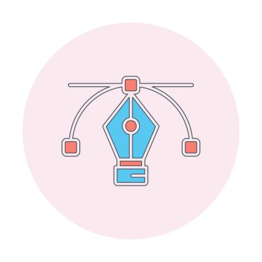 Basit kalem aracı simgesi, vektör illüstrasyonu