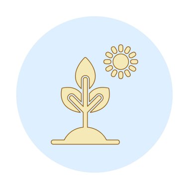 Biyoloji Bitki ana hatları simgesi beyaz arkaplanda izole edildi