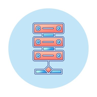 Ağ sunucu simgesinin vektör illüstrasyonu 