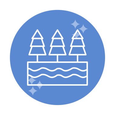 Nehir yassı ikon vektör çizimi 