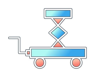 Makas kaldırma simgesi tasarımı, vektör illüstrasyonu