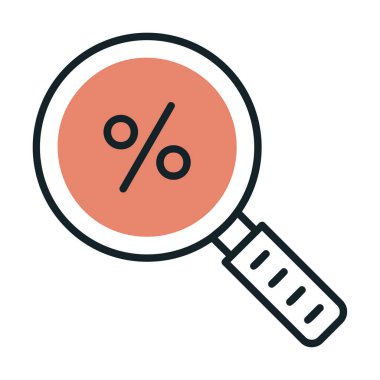 İndirimli Arama ikonu vektör illüstrasyonu