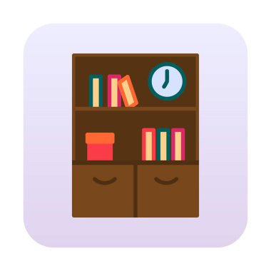 kitaplık düz simge, vektör illüstrasyonu 