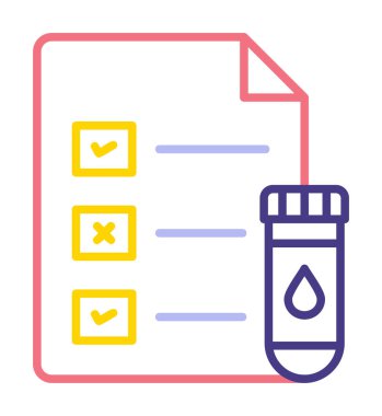 Tıbbi Test Raporu ikon vektör illüstrasyonu 