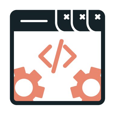Basit programlama kodu optimizasyon simgesi, vektör illüstrasyonu