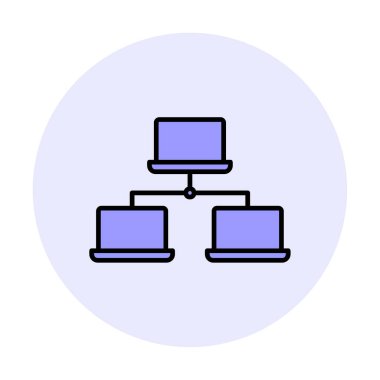 dizüstü bilgisayar ağı simgesi, vektör illüstrasyonu 