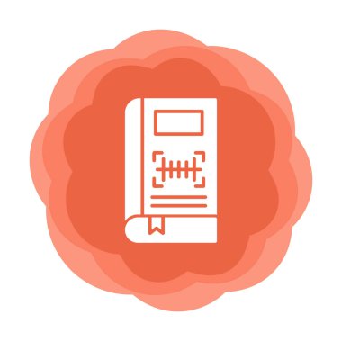 Barkod simgesi olan kitabın vektör illüstrasyonu  