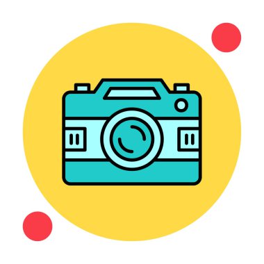 Basit kamera simgesi vektör illüstrasyonu