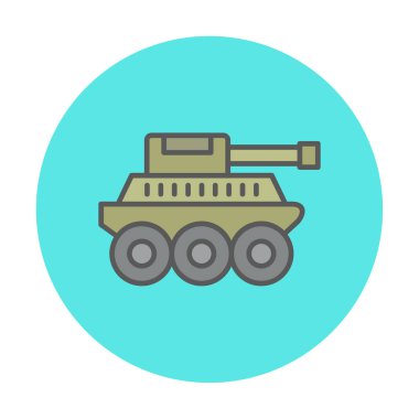  Basit bir askeri tank vektör simgesi 