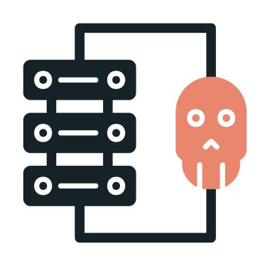 veri merkezi ve Hackleme simgesi illüstrasyonu