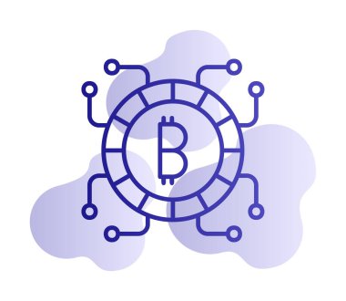 Basit bitcoin simgesi, vektör illüstrasyonu