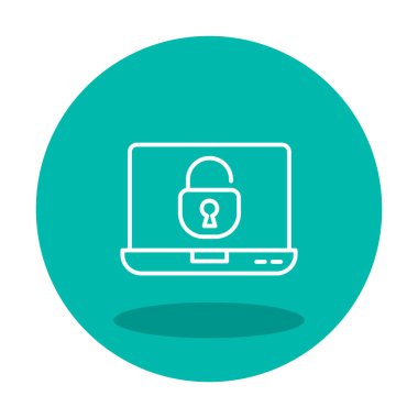 Basit düz dizüstü bilgisayar Aygıtı Kilitli olmayan simge 