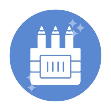 Renkli Kalem simgesi vektör illüstrasyonu