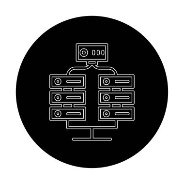 Ağ sunucu simgesinin vektör illüstrasyon tasarımı