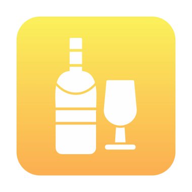 şarap şişe ve cam kutsal kişilerin resmi, vektör çizim  