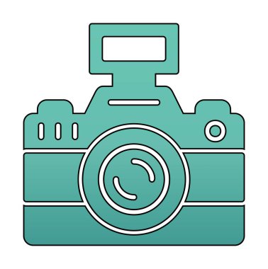 Basit kamera simgesi vektör illüstrasyonu