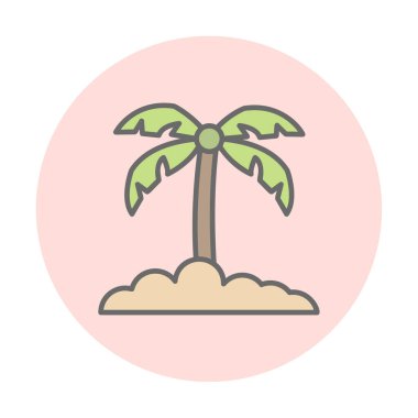 palmiye ağacı kutsal kişilerin resmi, vektör çizim