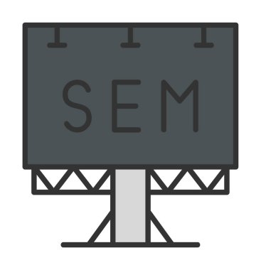 SEM ile Billboard simgesinin vektör illüstrasyonu  
