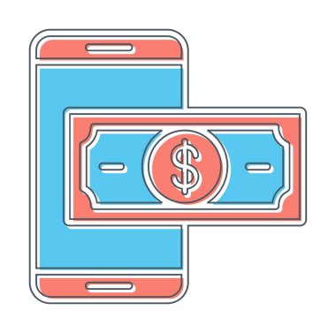 Basit Çevrimiçi Ödeme simgesi, vektör illüstrasyonu