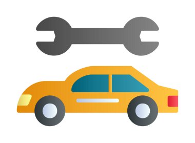 Basit araba Tamir simgesi vektör çizimi tasarımı