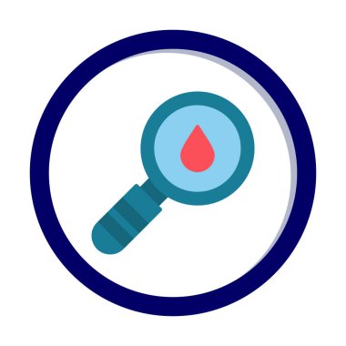 Loupe ikonu. Büyüteçteki su damlasının vektör çizimi