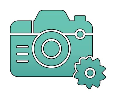 Basit kamera simgesi vektör illüstrasyonu