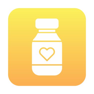 Vitamin şişesi simgesi, vektör illüstrasyonu