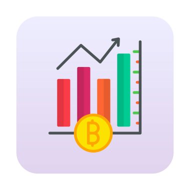 Bitcoin ve grafik simgesi. özet çizimi 