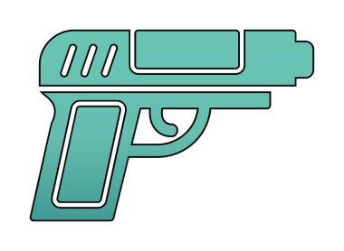 askeri tabanca ikonu vektör illüstrasyonu 