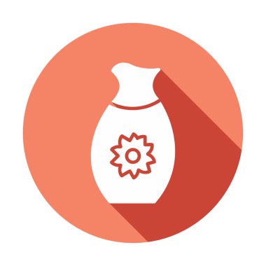 Vektör illüstrasyonu, sakeli kavanoz ikonu, Japon geleneksel alkol içeceği. 