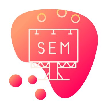 SEM ile Billboard simgesinin vektör illüstrasyonu  